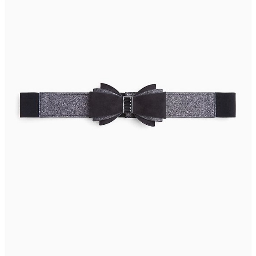 Black glitter and faux suede belt